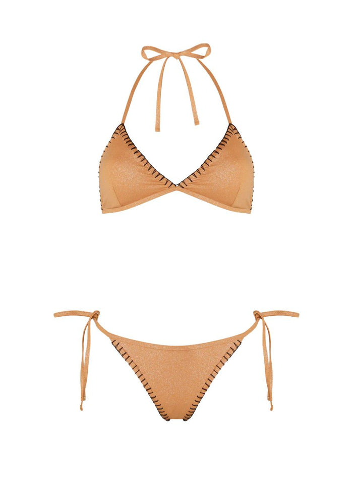 Bikini Kiohne Ocean/Zoe Triangle Embroidered Bikini Sand Sparkle Apoella