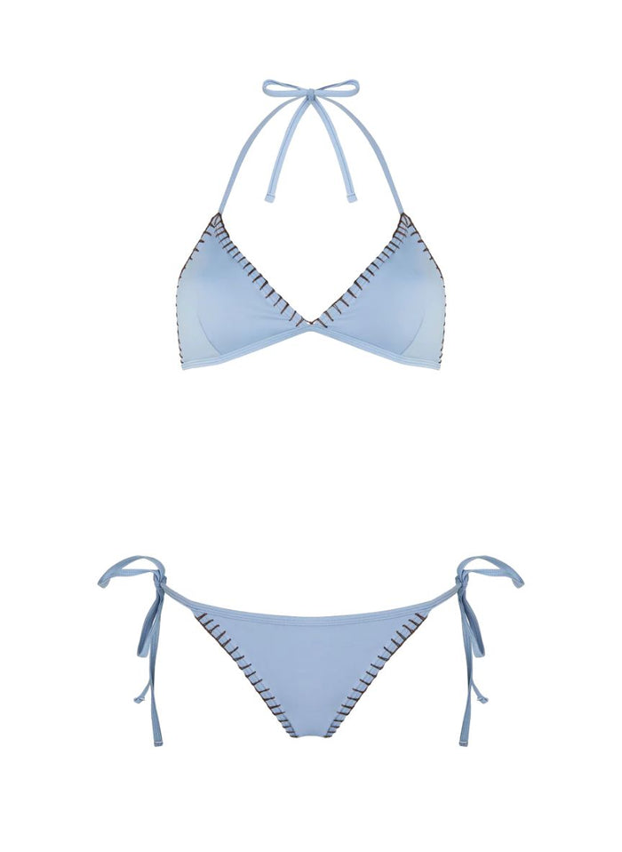 Bikini Kiohne Ocean/Zoe Triangle Embroidered Bikini Sky Blue Apoella