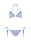 Bikini Kiohne Ocean/Zoe Triangle Embroidered Bikini Sky Blue Apoella