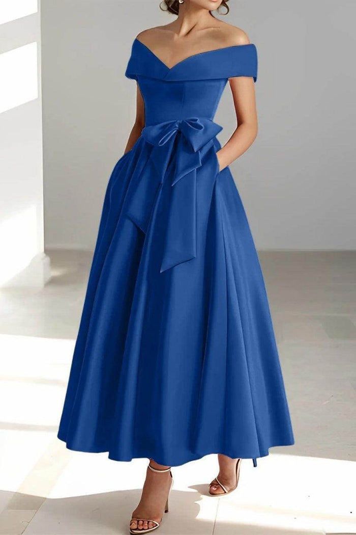 Off The Shoulder Sleeveless Ankle Length Mother Dresses CM0332 - COCOMELODY