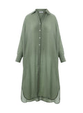 Shirtdress APLA Omega Crinkled Shirtdress Green O/S / Green Apoella