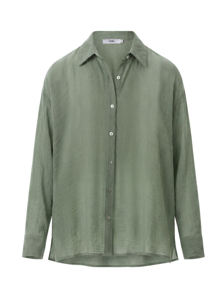 Shirts APLA Omikron Crinkled Shirt Green Apoella