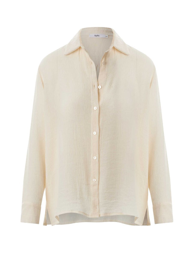 Shirts APLA Omikron Crinkled Shirt Off White Apoella