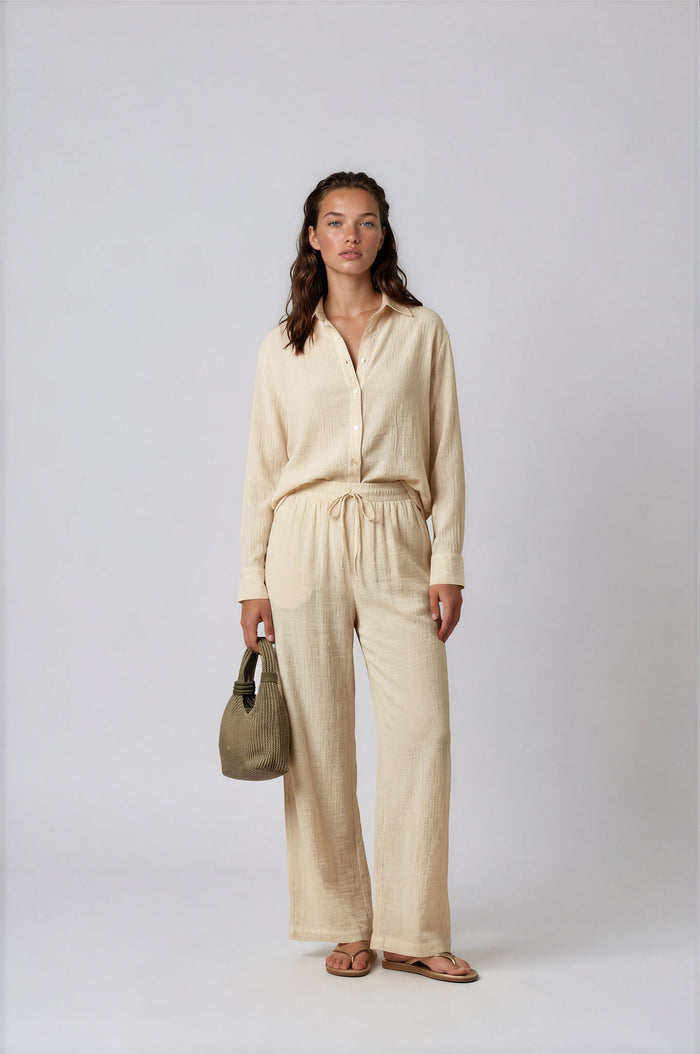 Shirts APLA Omikron Crinkled Shirt Off White Apoella