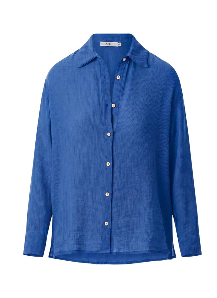 APLA Omikron Crinkled Shirt Royal Blue Apoella
