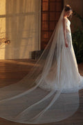One-tier Cut Edge Tulle Chapel Veils 887941737753 - COCOMELODY