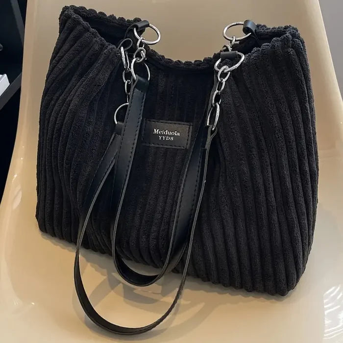 Onyx - Large Capacity Corduroy Tote Bag