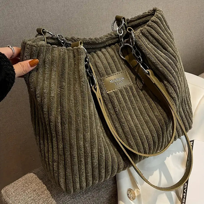 Onyx - Large Capacity Corduroy Tote Bag