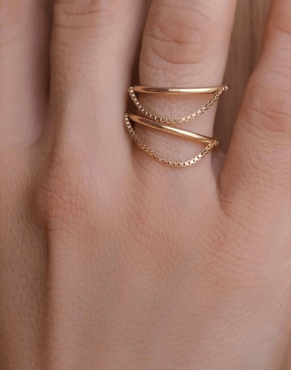 Rings Maggoosh Organic Ring Sterling Silver Gold Plated O/S Apoella