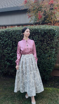 Oversized Collar Rose Blouse