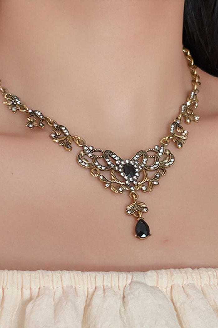Palace wind zircon water drop necklace 799475271781