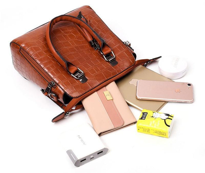 Palmer - 4-Piece Crocodile Pattern Handbag