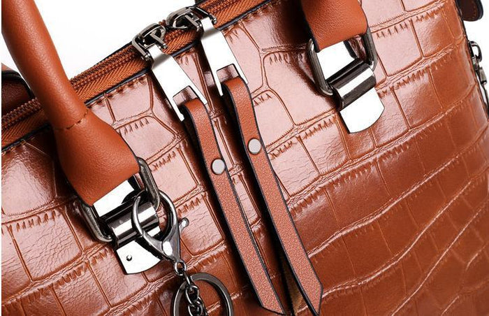 Palmer - 4-Piece Crocodile Pattern Handbag