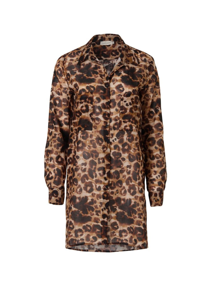 Shirtdress Stefania Frangista Palmira Short Shirtdress Leopard Apoella