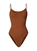One-Piece Hunza G Pamela Thin Straps One Piece Metallic Cocoa O/S / Cocoa Apoella