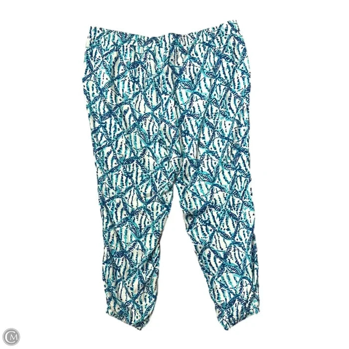 Pants Designer By Lilly Pulitzer In Blue & White, Size: Xl