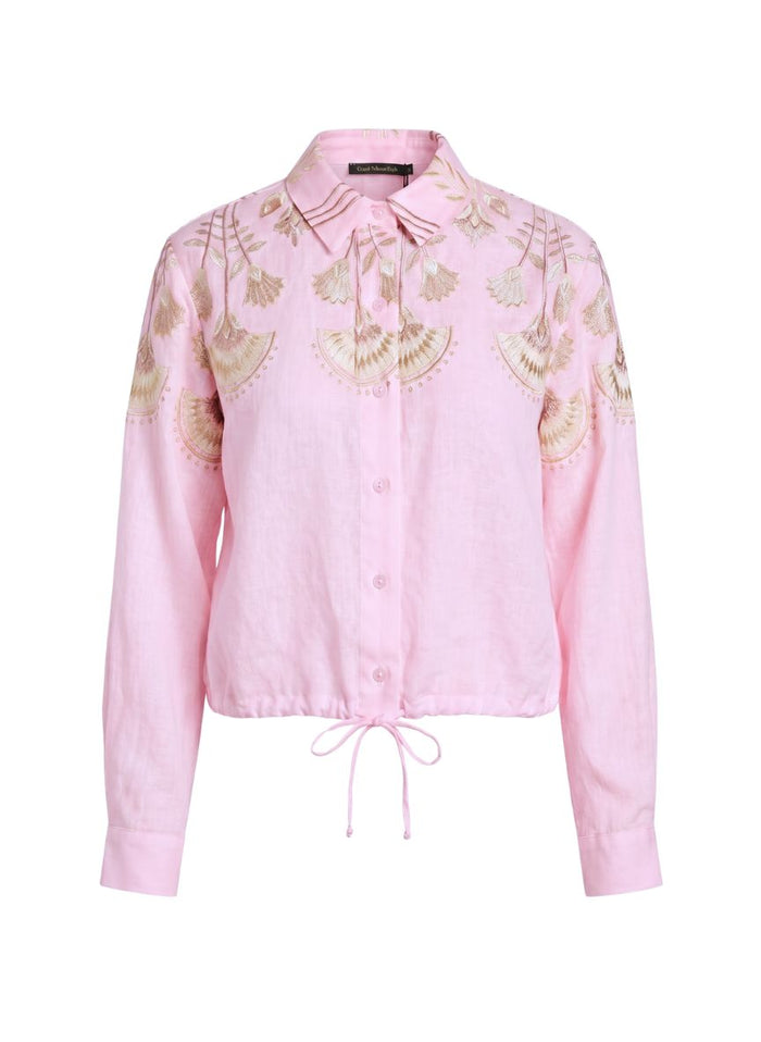 Shirts Greek Archaic Kori Papyrus Crop Shirt Pink/Champagne Apoella