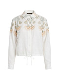 Shirts Greek Archaic Kori Papyrus Crop Shirt White/Multi Mint Apoella