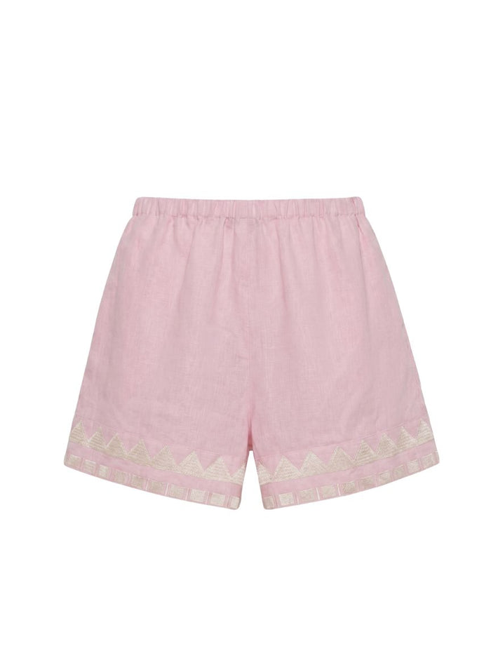 Shorts Greek Archaic Kori Papyrus Elastic Waist Shorts Pink/Champagne Apoella