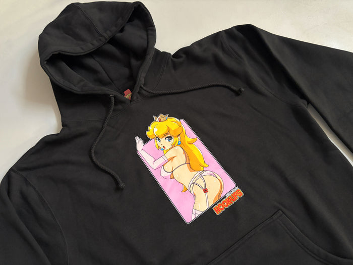 Peach HEAVYWEIGHT HOODED SWEATSHIRT - BLACK