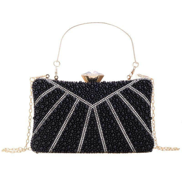 Pearl and diamond banquet clutch dress evening bag 823414689997 - COCOMELODY