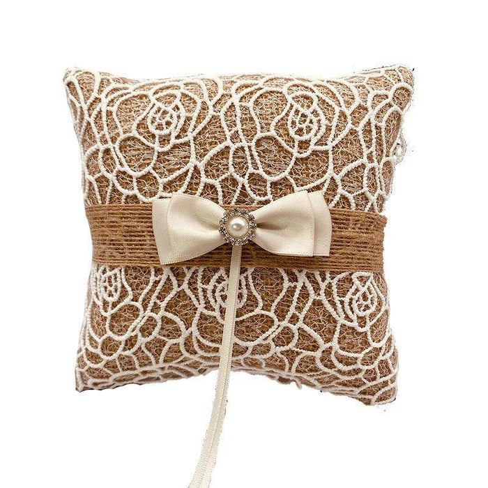 Pearl bow ring pillow 618992788031 - COCOMELODY