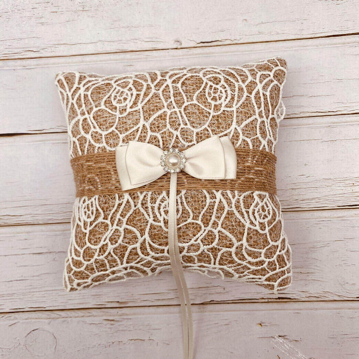 Pearl bow ring pillow 618992788031 - COCOMELODY