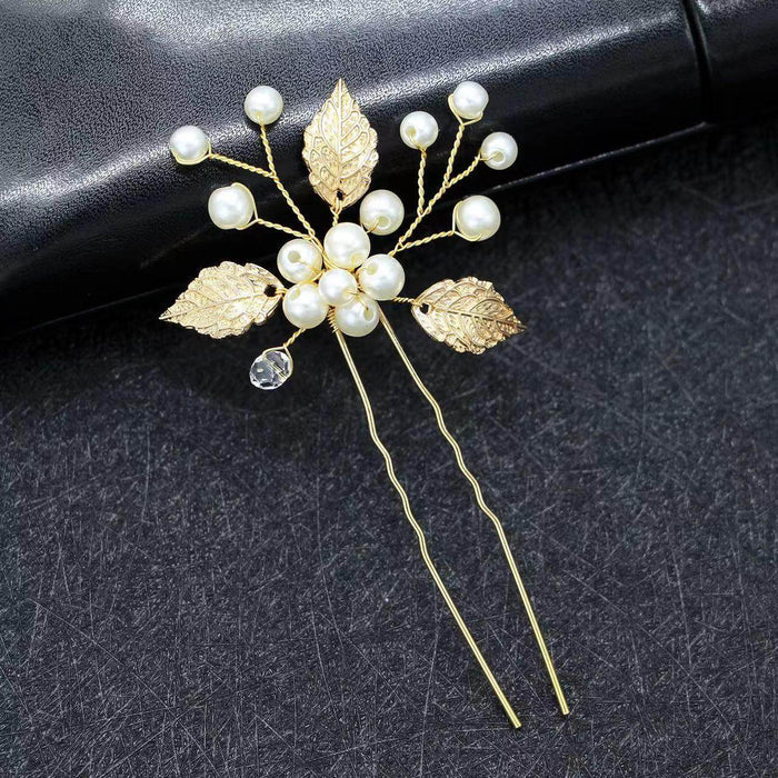 Pearl bridal hairpin Headpiece Hair pin Wedding accessories set of 3 686678591615 - COCOMELODY