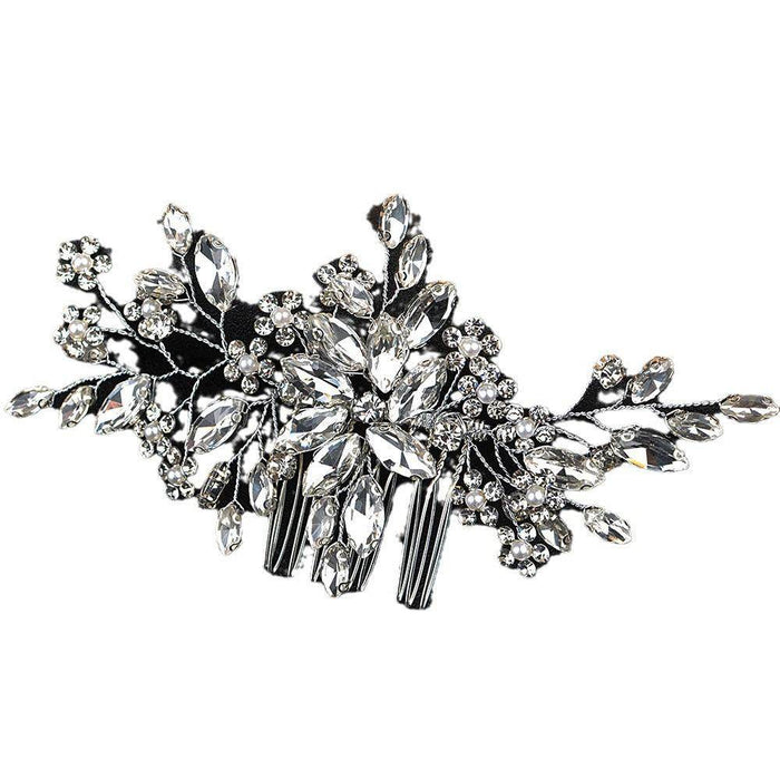 Pearl drill comb hand hair accessories inlaid crystal hair comb 749310304340 - COCOMELODY