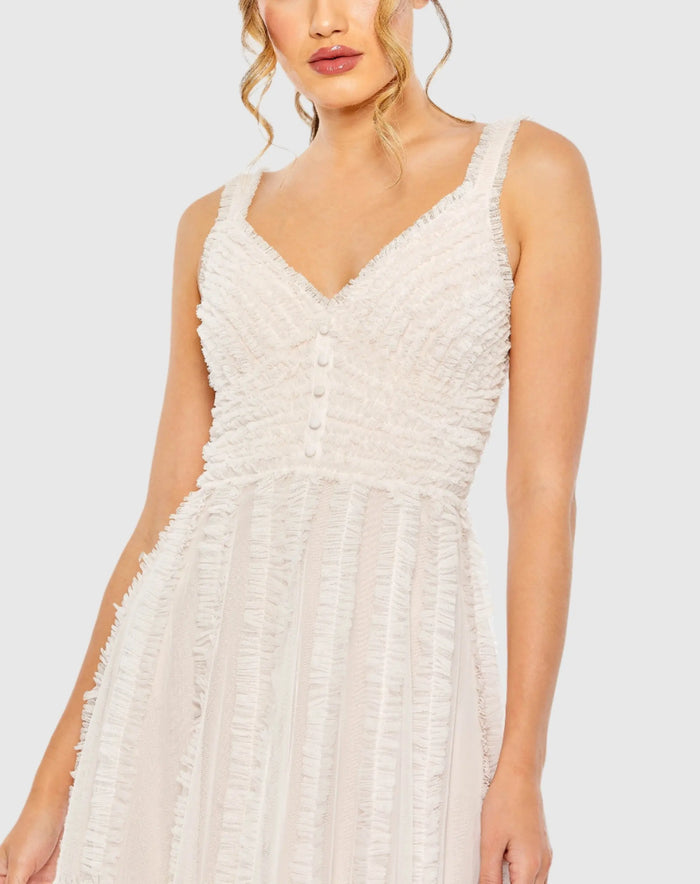 Pink Sleeveless Ruffle Tiered Dress - Mac Duggal