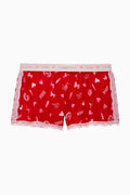 PINK x LoveShackFancy Boxy Shorts - LIPSTICK BISOUS