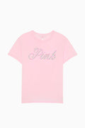 PINK x LoveShackFancy Campus Cotton Tee - PINK LOLLIPOP WASH