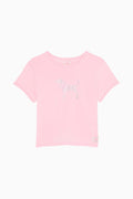 PINK x LoveShackFancy Cotton Baby Tee - PINK LOLLIPOP WASH