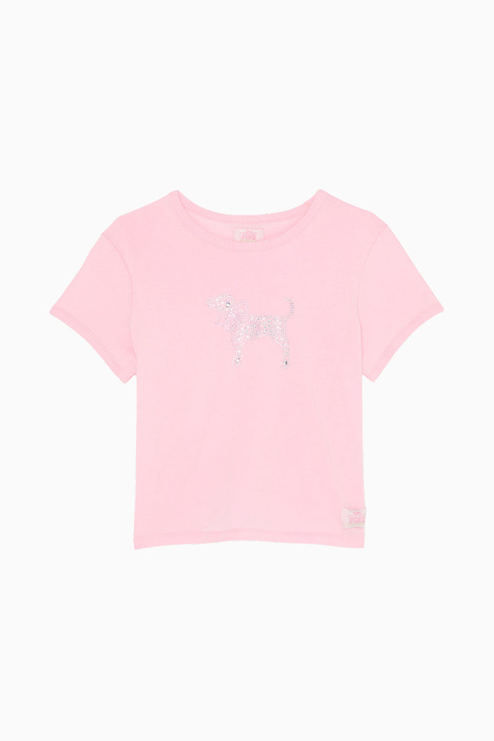 PINK x LoveShackFancy Cotton Baby Tee - PINK LOLLIPOP WASH