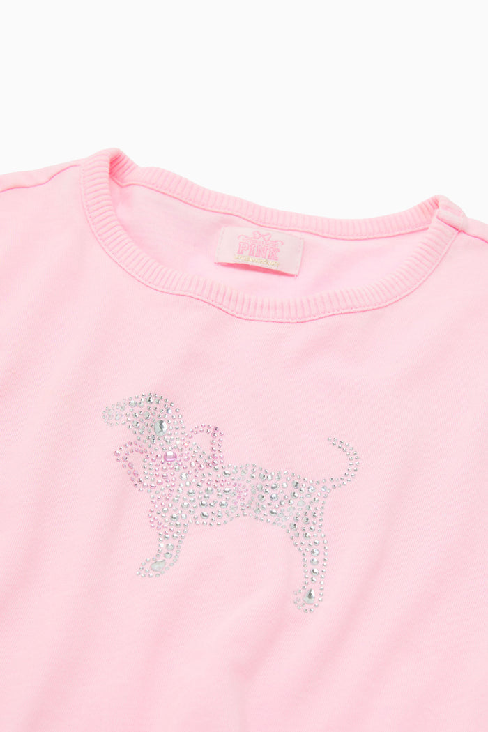 PINK x LoveShackFancy Cotton Baby Tee - PINK LOLLIPOP WASH