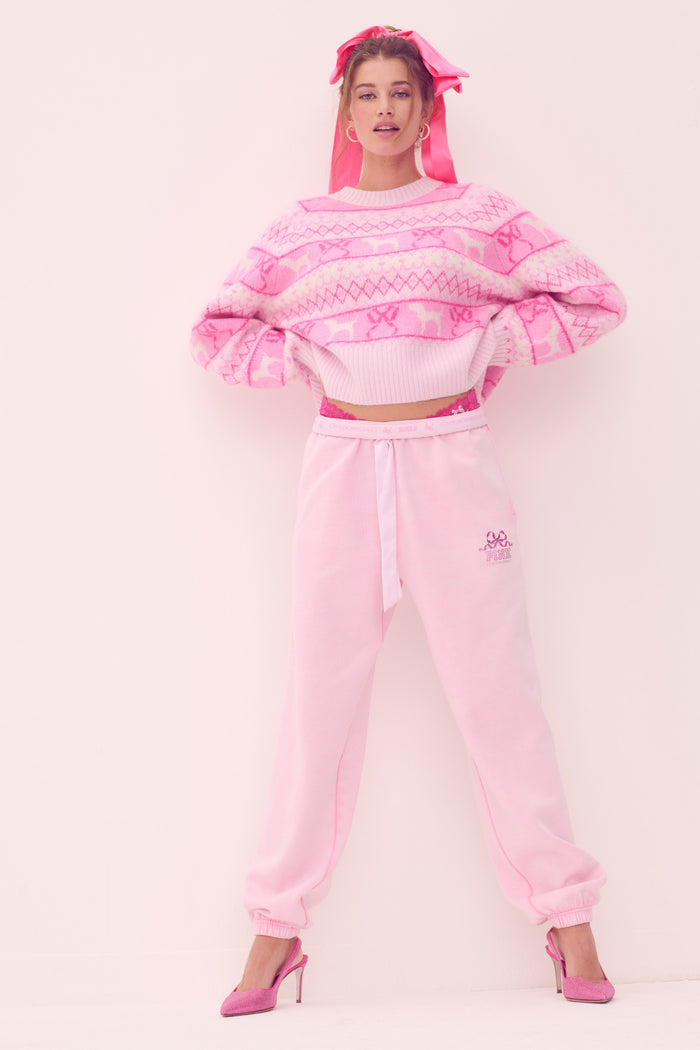 PINK x LoveShackFancy Ivy Fleece Jogger - PINK LOLLIPOP WASH