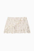 PINK x LoveShackFancy Satin Flounce Mini Skirt