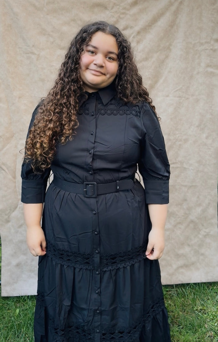 Plus Black Crochet Maxi Dress