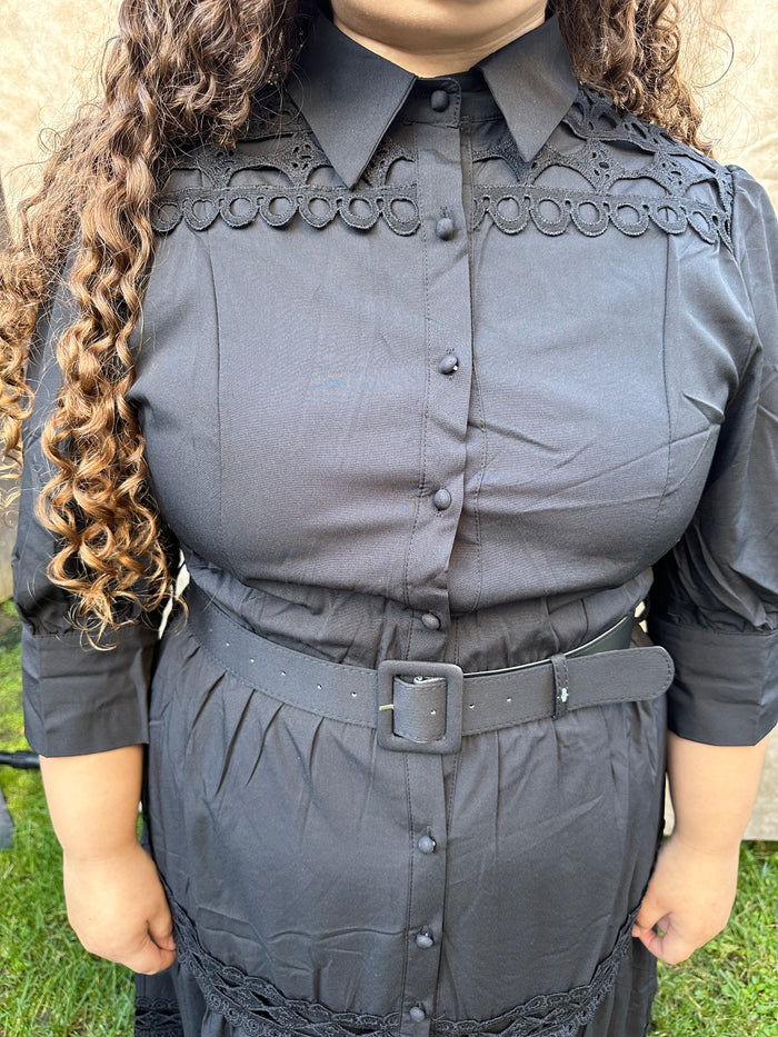 Plus Black Crochet Maxi Dress