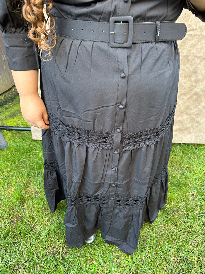 Plus Black Crochet Maxi Dress