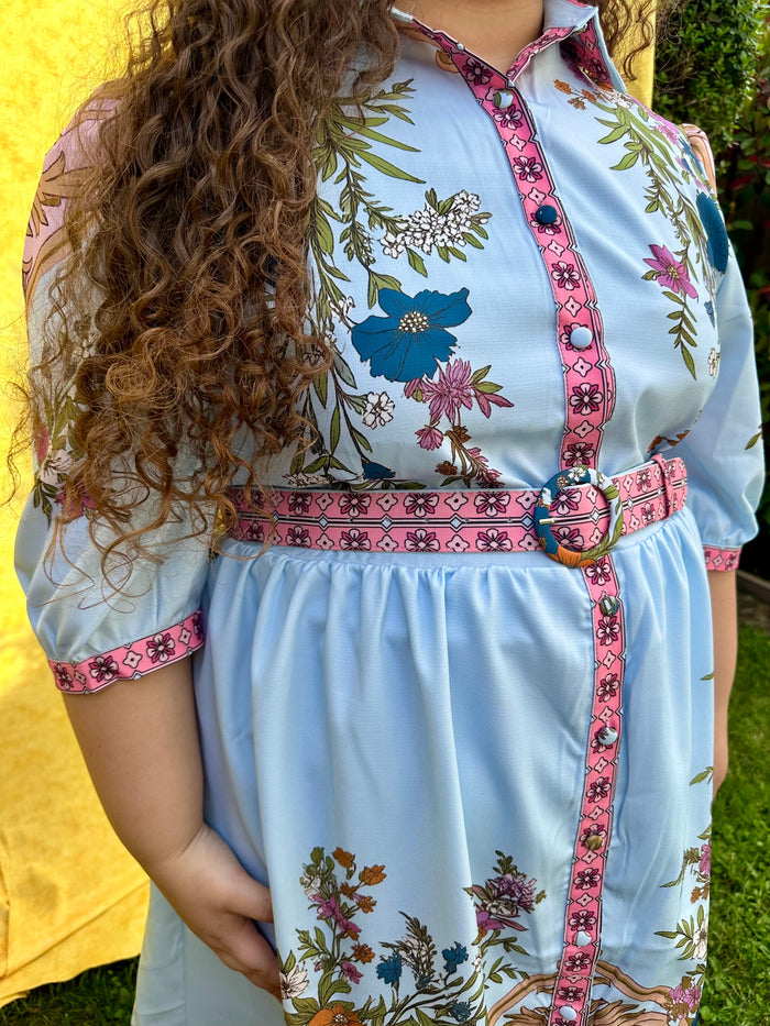 Plus Petal Sky Midi Dress