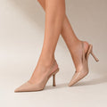 Pointed Toe Slingback Pumps Ankle Strap Elegant Heel Shoes 1025693605260