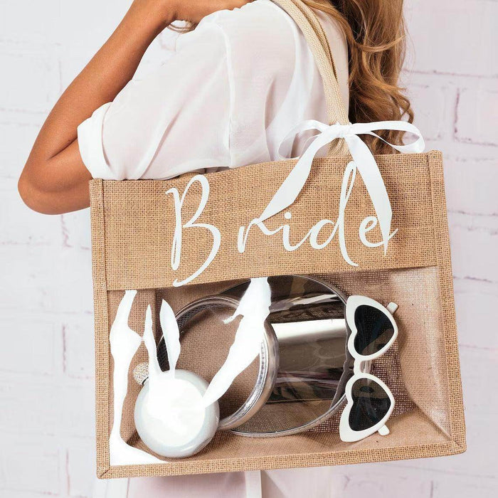 Printed lettering Bride Beach wedding decoration honeymoon trip ribbon makeup bag bridal gift 787520922805 - COCOMELODY