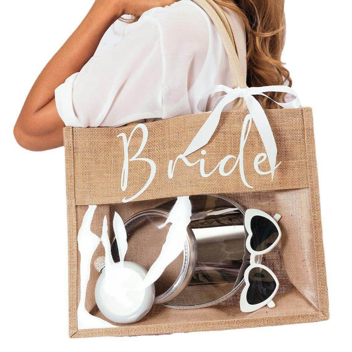 Printed lettering Bride Beach wedding decoration honeymoon trip ribbon makeup bag bridal gift 787520922805 - COCOMELODY