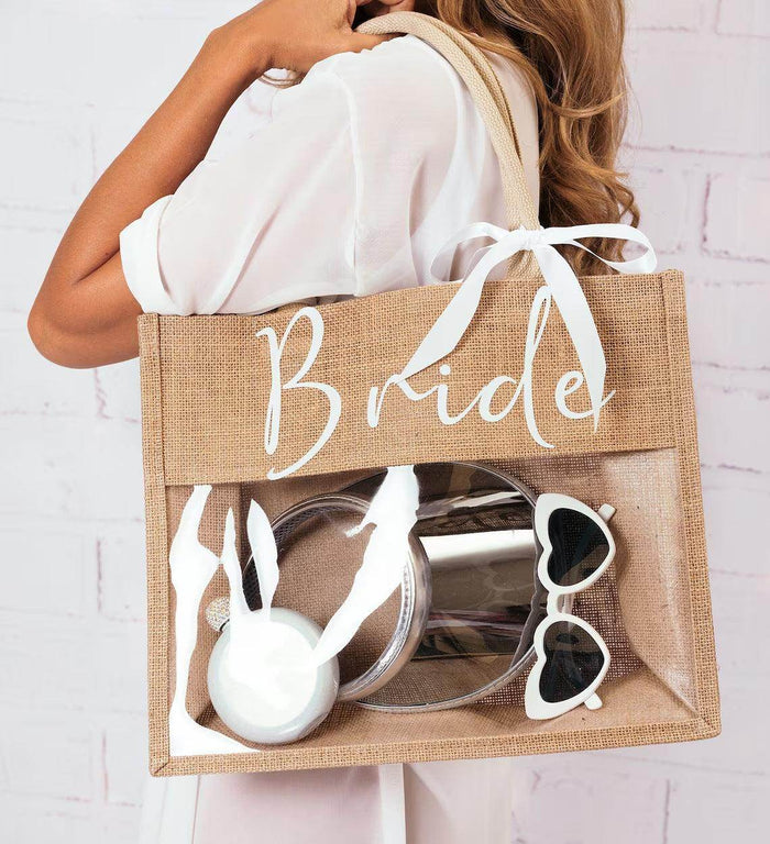 Printed lettering Bride Beach wedding decoration honeymoon trip ribbon makeup bag bridal gift 787520922805 - COCOMELODY