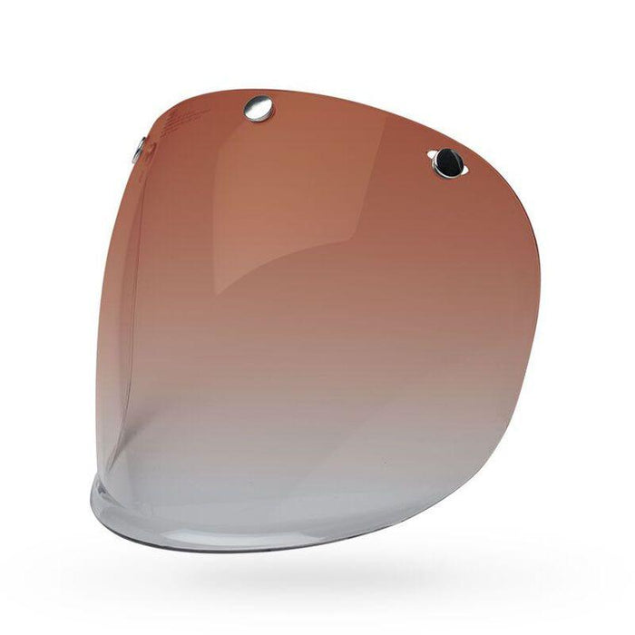 PS 3-Snap Shield Clear: Description 
The Bell Three-Snap Shield is a throwback-style, full-coverage polycarbonate shield that
