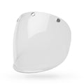 PS 3-Snap Shield Clear: Description 
The Bell Three-Snap Shield is a throwback-style, full-coverage polycarbonate shield that