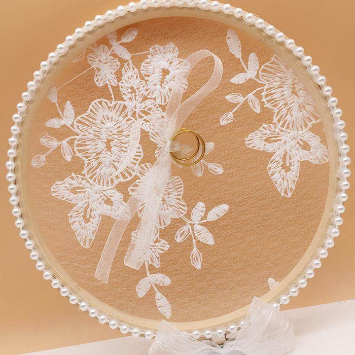 Pure handmade wooden ring pillow embroidery hoop 586423299863 - COCOMELODY