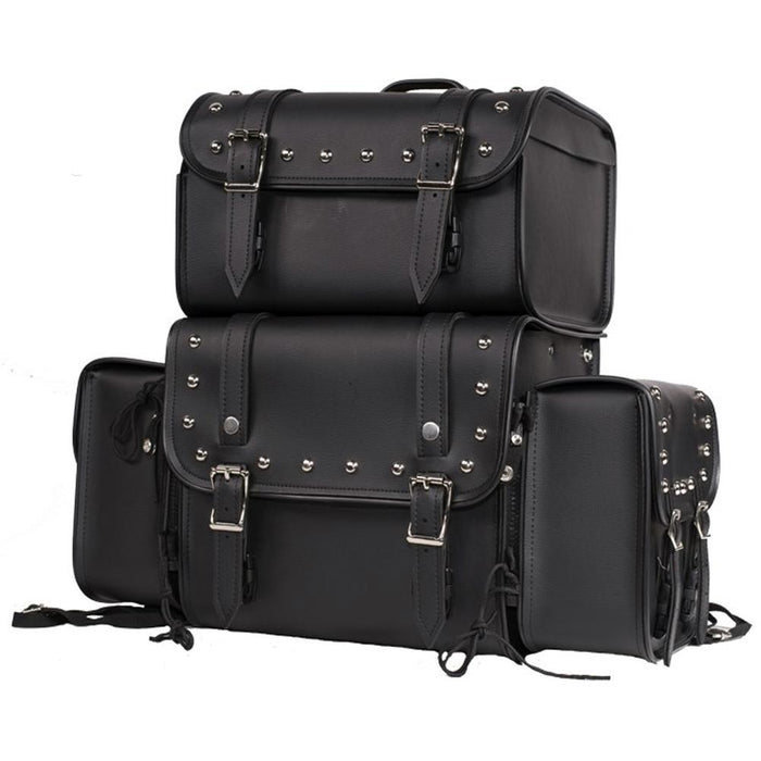 PVC Sissybar Bag With Studs PVC SB3: Features:

Features Studs
Dimensions - 21