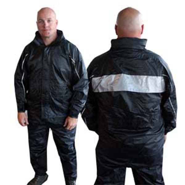 Rain Suit Black: Features:-

Jacket has a removable collar/hood eliminating a bulky neck
Mesh lining to keep you cool &amp; d